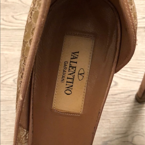 Valentino peep toe lace slip on Sandals size 39.5 - Picture 6 of 10